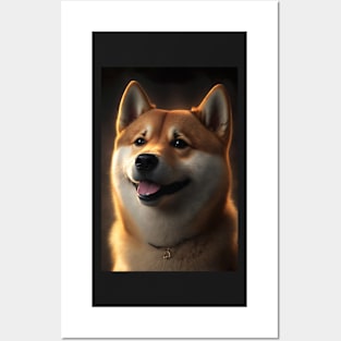 Happy Shiba Inu Dog Posters and Art